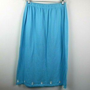 Quacker Factory Embroidered Floral Maxi Skirt